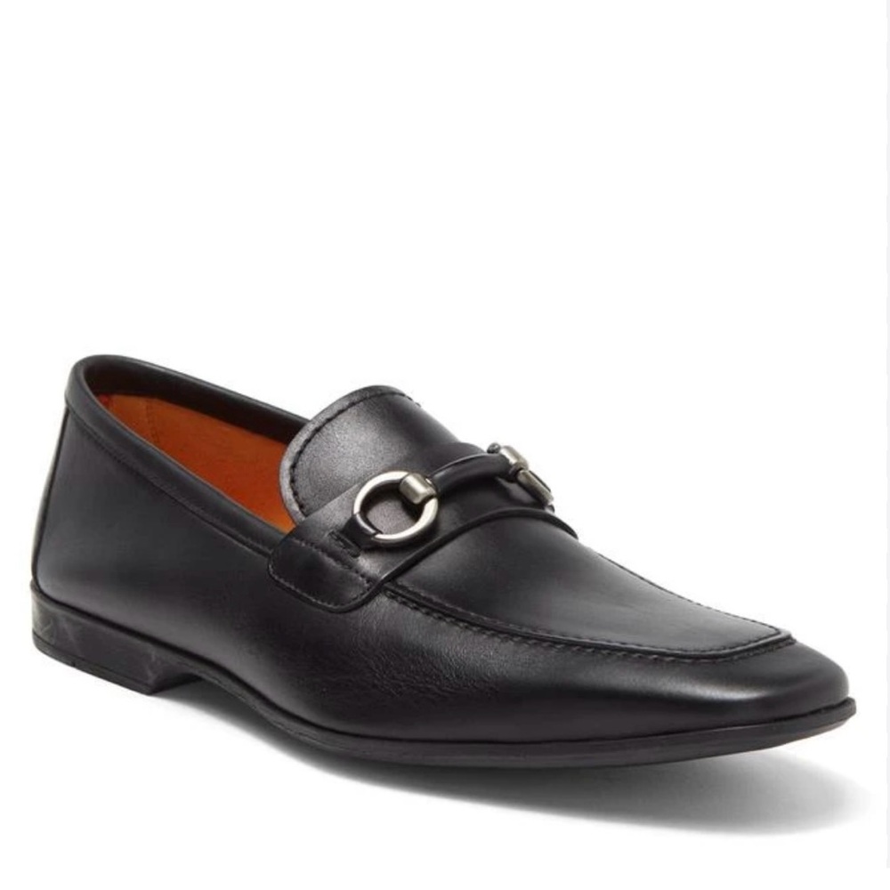 Magnanni Men's Diago Bit-Strap Leather Loafers Black Size 12 Good Condition